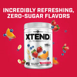 Xtend BCAA Powder 374g displayed with gym equipment