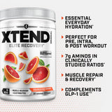 Xtend BCAA Powder 374g in a glass of water