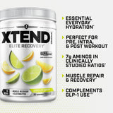 Xtend BCAA Powder 374g mixed in a glass with water