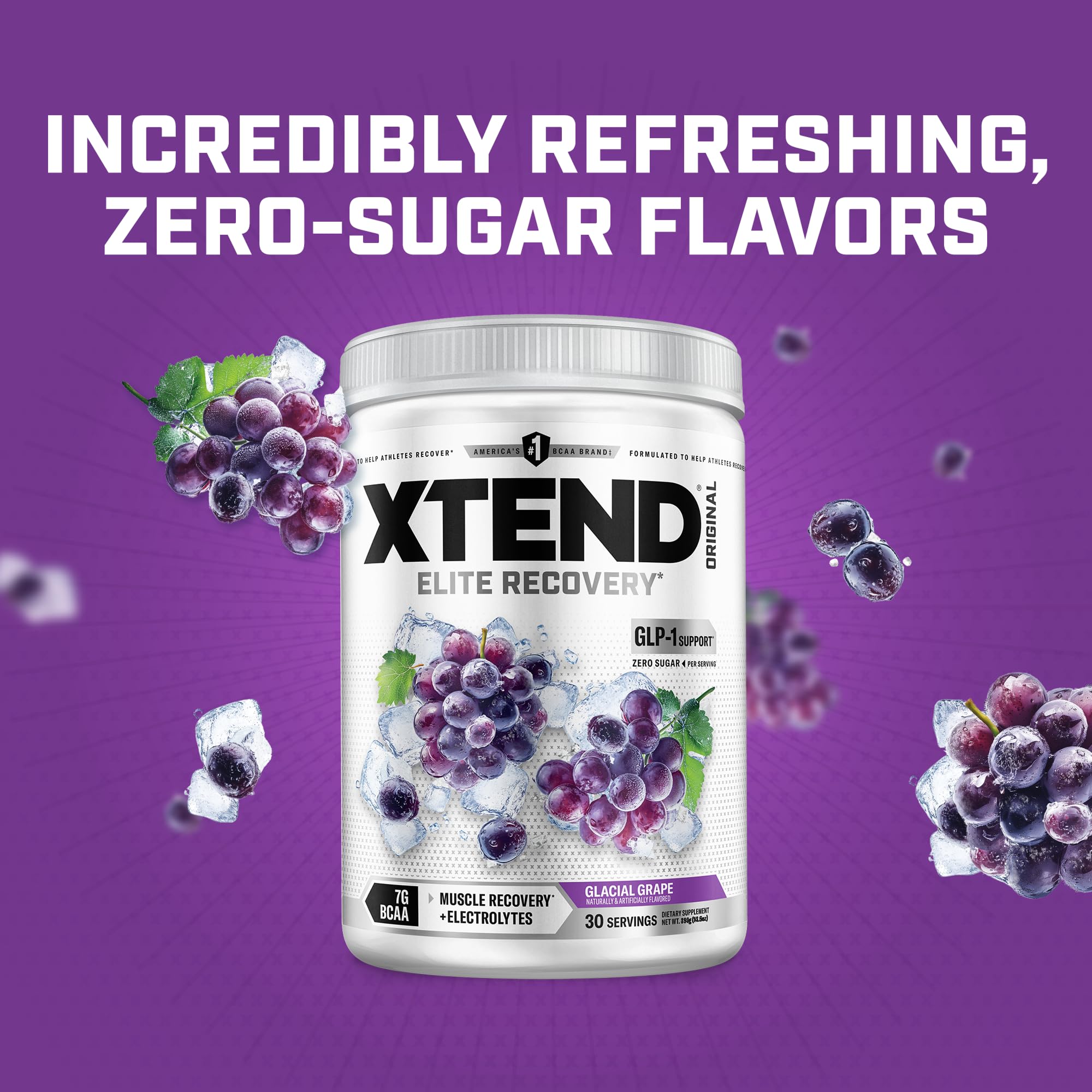 Xtend BCAA Powder 374g scoop showing powder