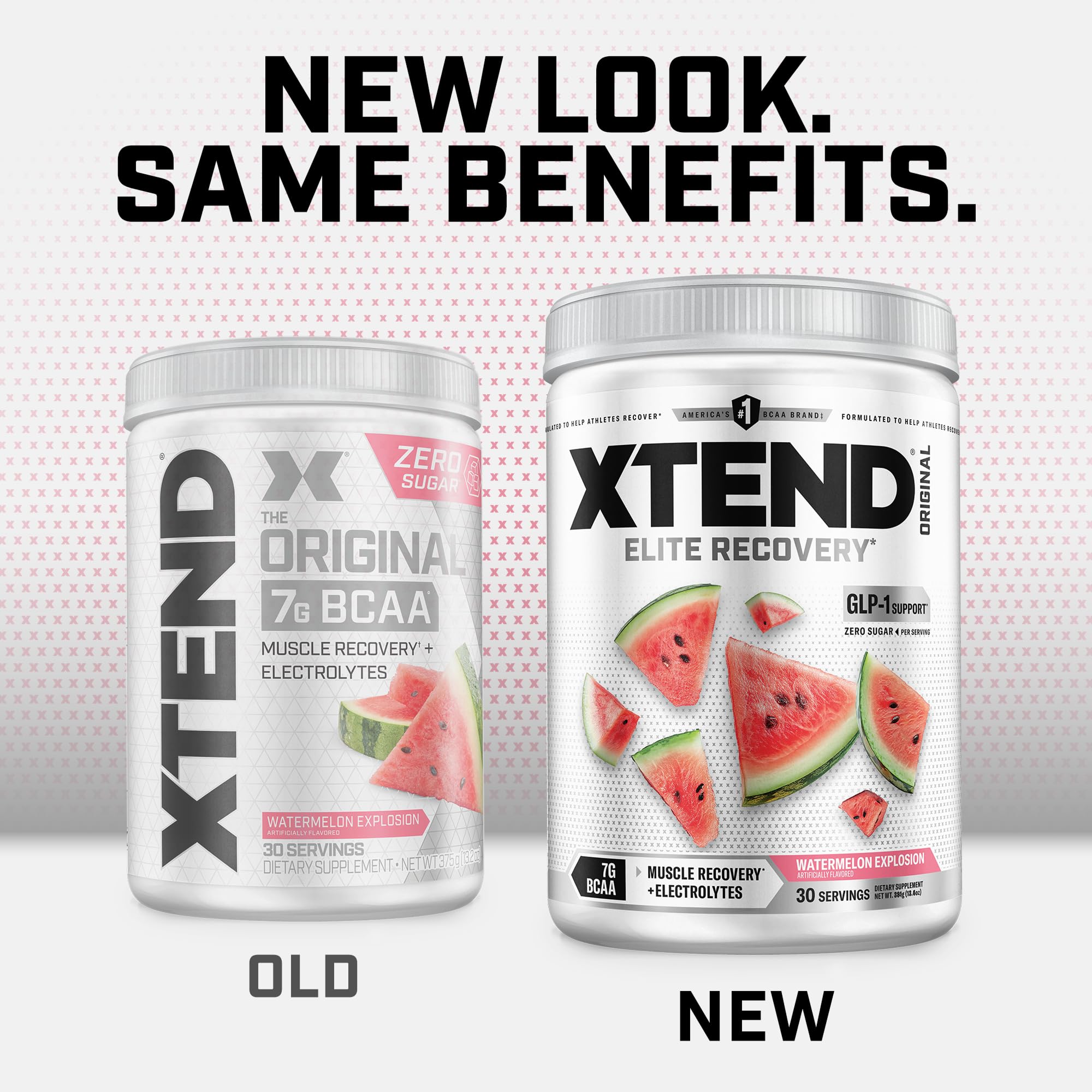 Xtend BCAA Powder 374g scoop with powder on a table