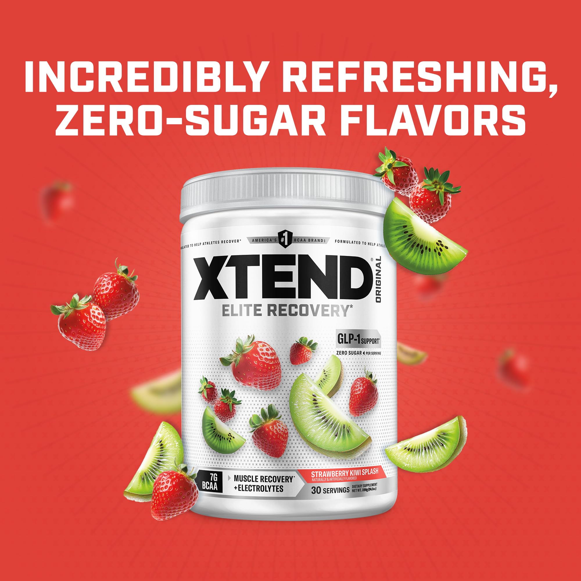 Xtend BCAA Powder 374g showing ingredients list