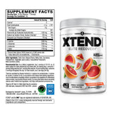 Xtend BCAA Powder 374g side view showing nutritional information