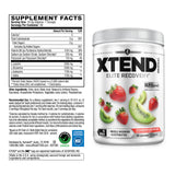 Xtend BCAA Powder 374g side view showing nutritional information