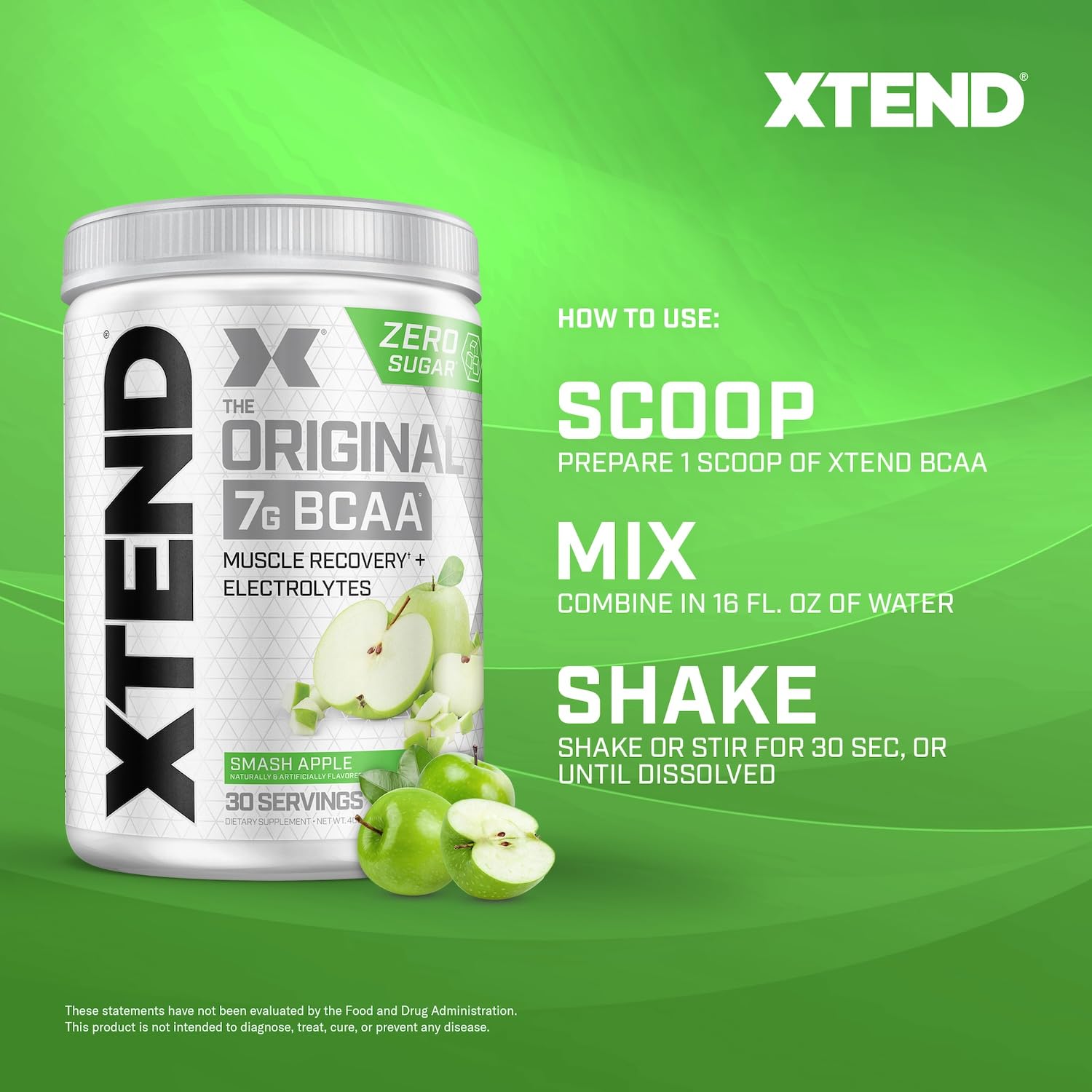 Xtend BCAA Powder 405g packaging on a kitchen counter