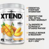 Xtend BCAA Powder mixed in a clear glass