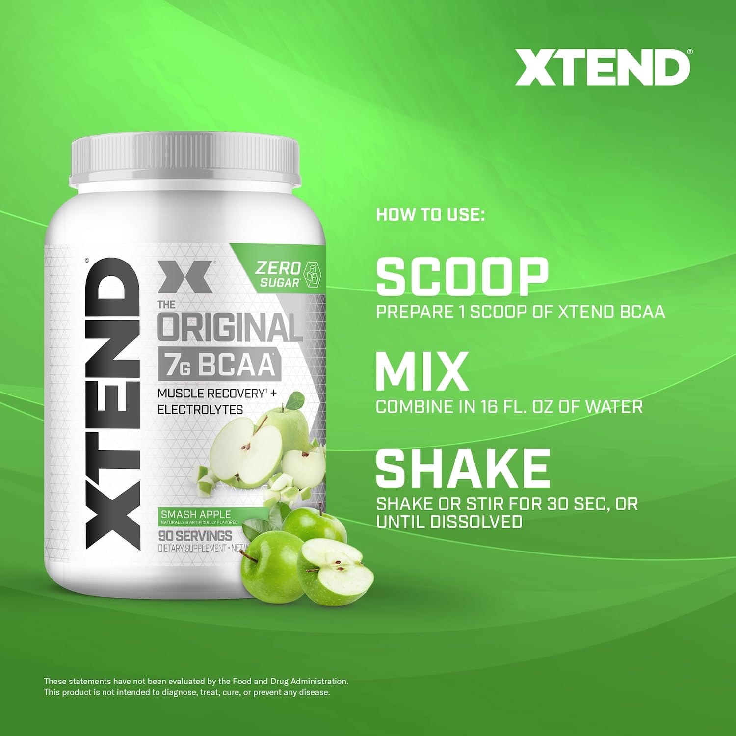Xtend BCAA Powder packaging on a shelf
