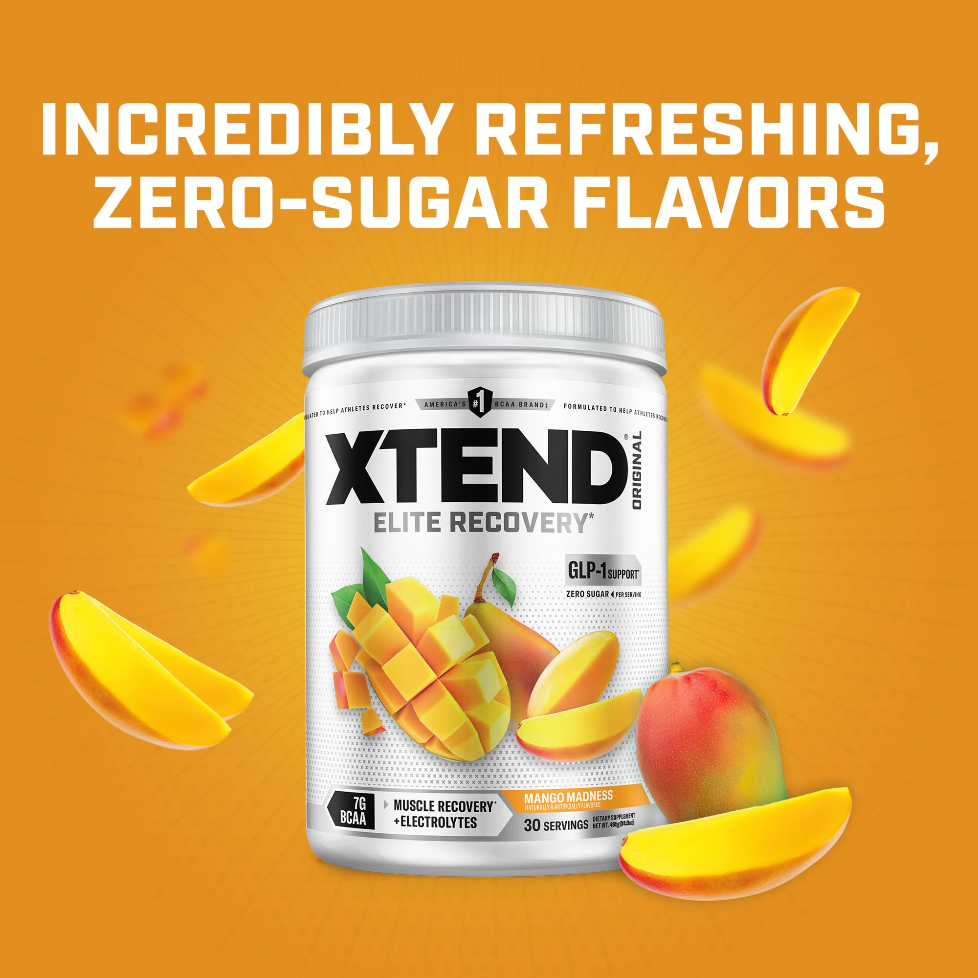 Xtend BCAA Powder with gym equipment in the background