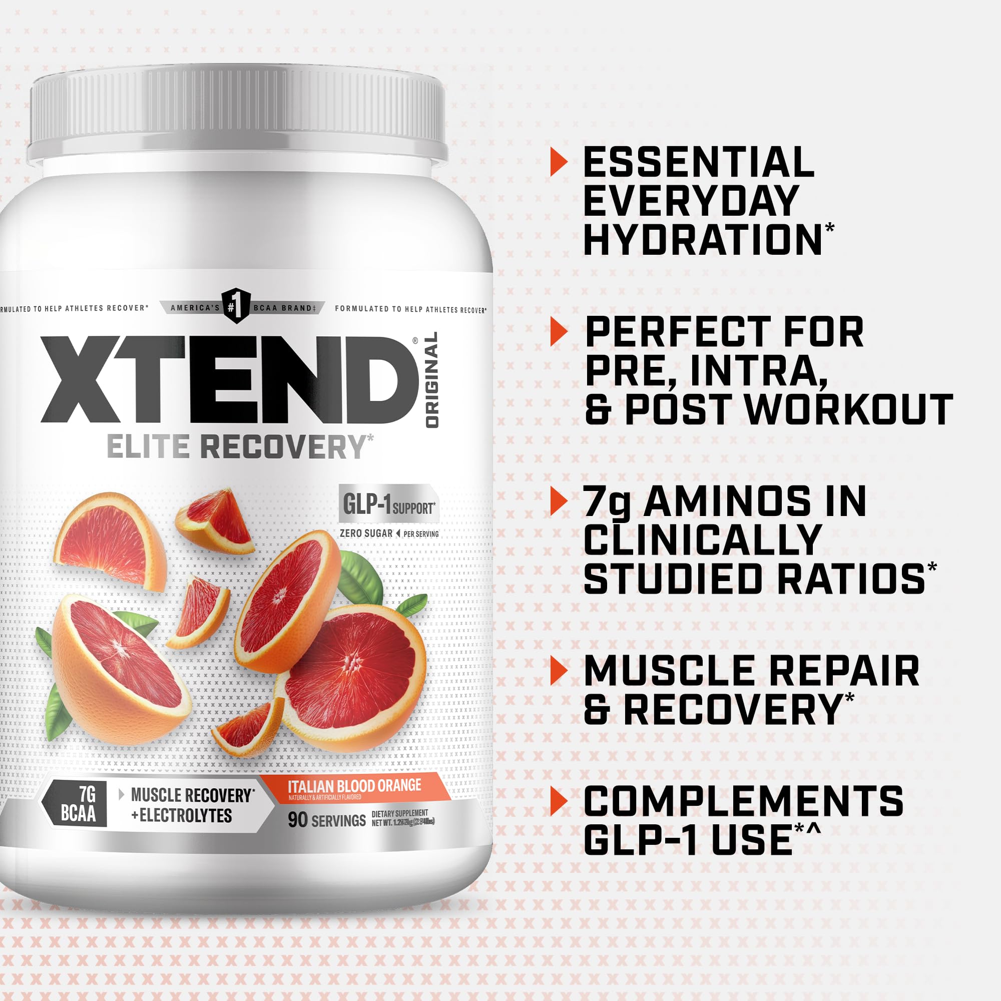 Xtend Original BCAAs 1278g in a glass of water