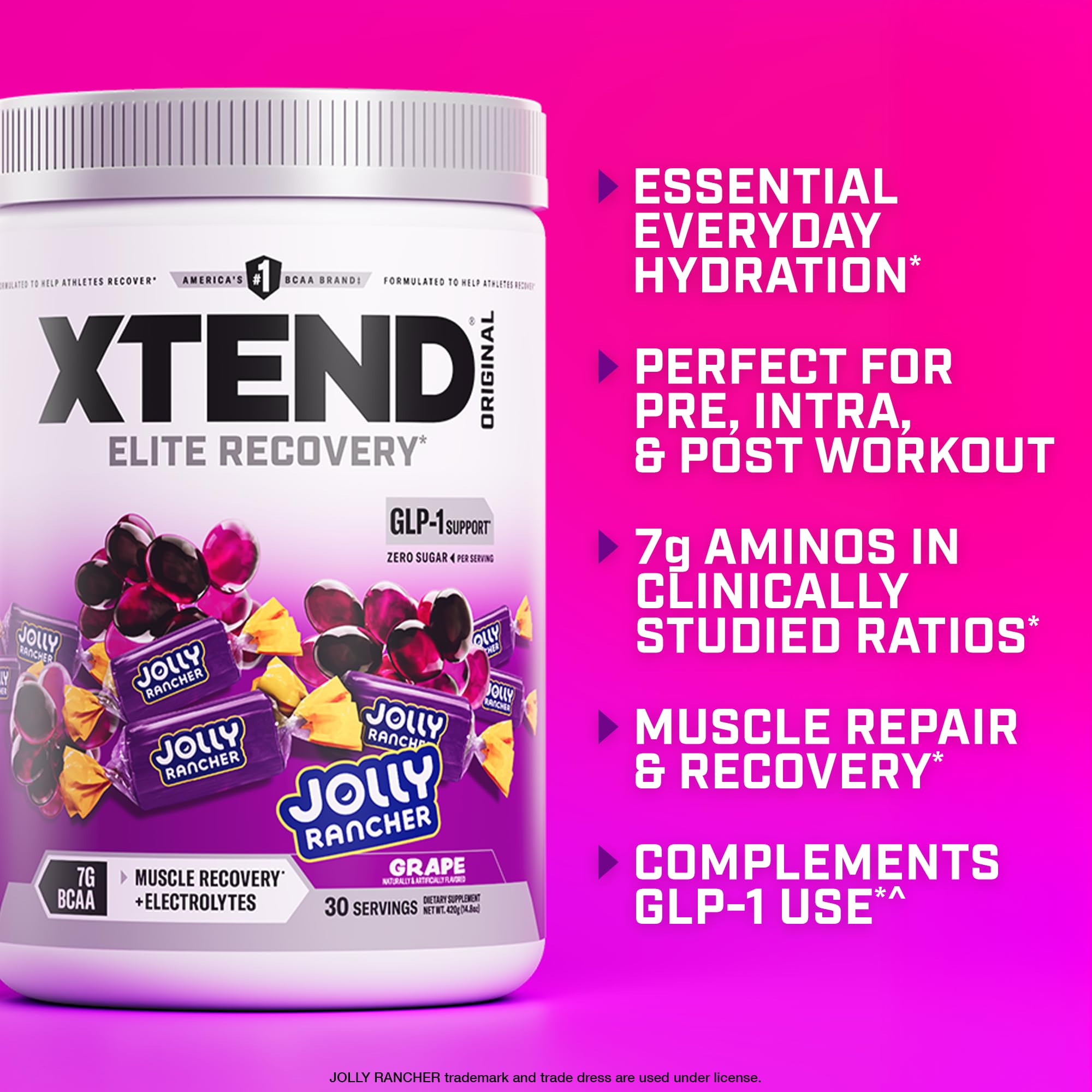 Xtend Original BCAAs 420g back view with nutritional information