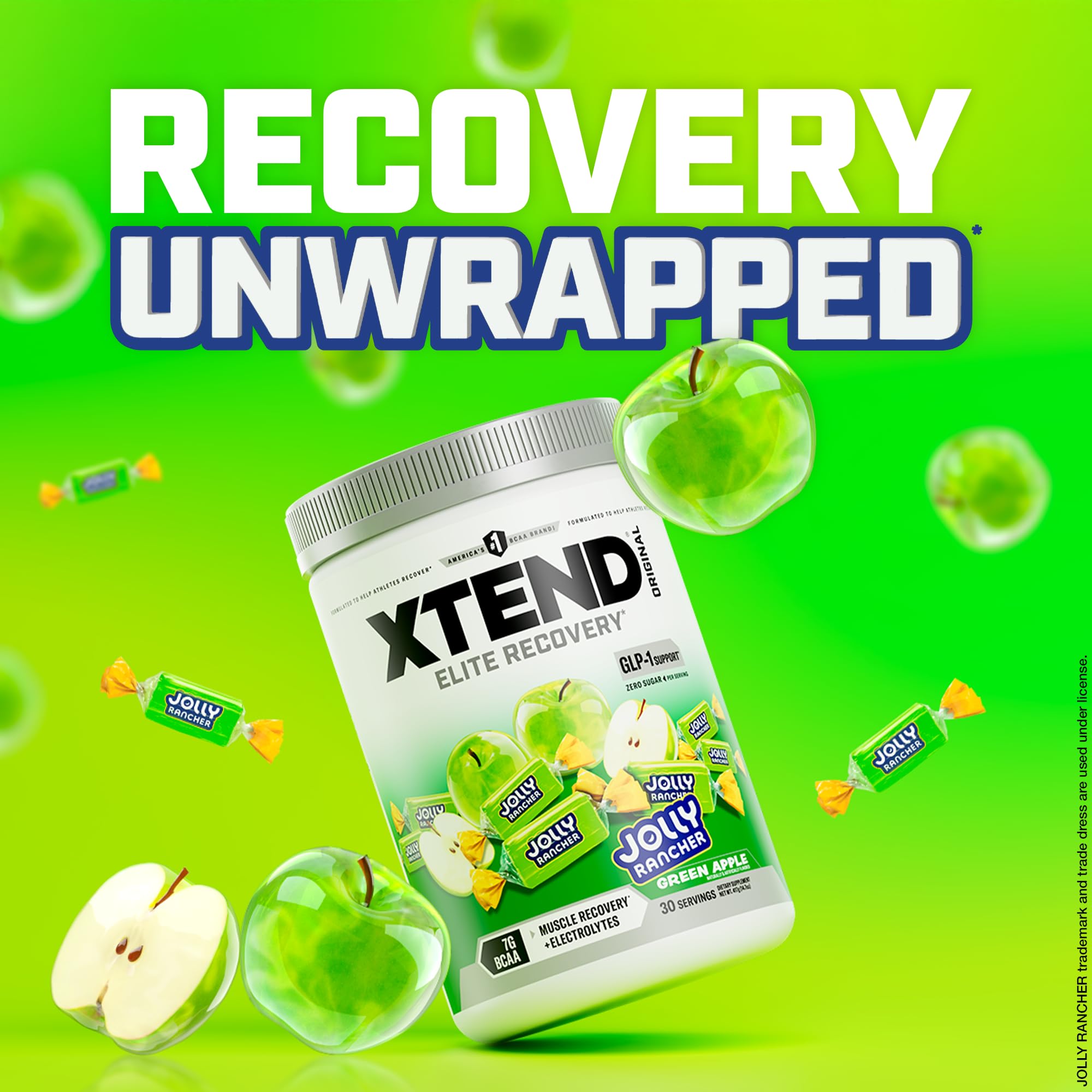 Xtend Original BCAAs 420g packaging on a gym bench