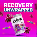 Xtend Original BCAAs 420g packaging on a gym bench
