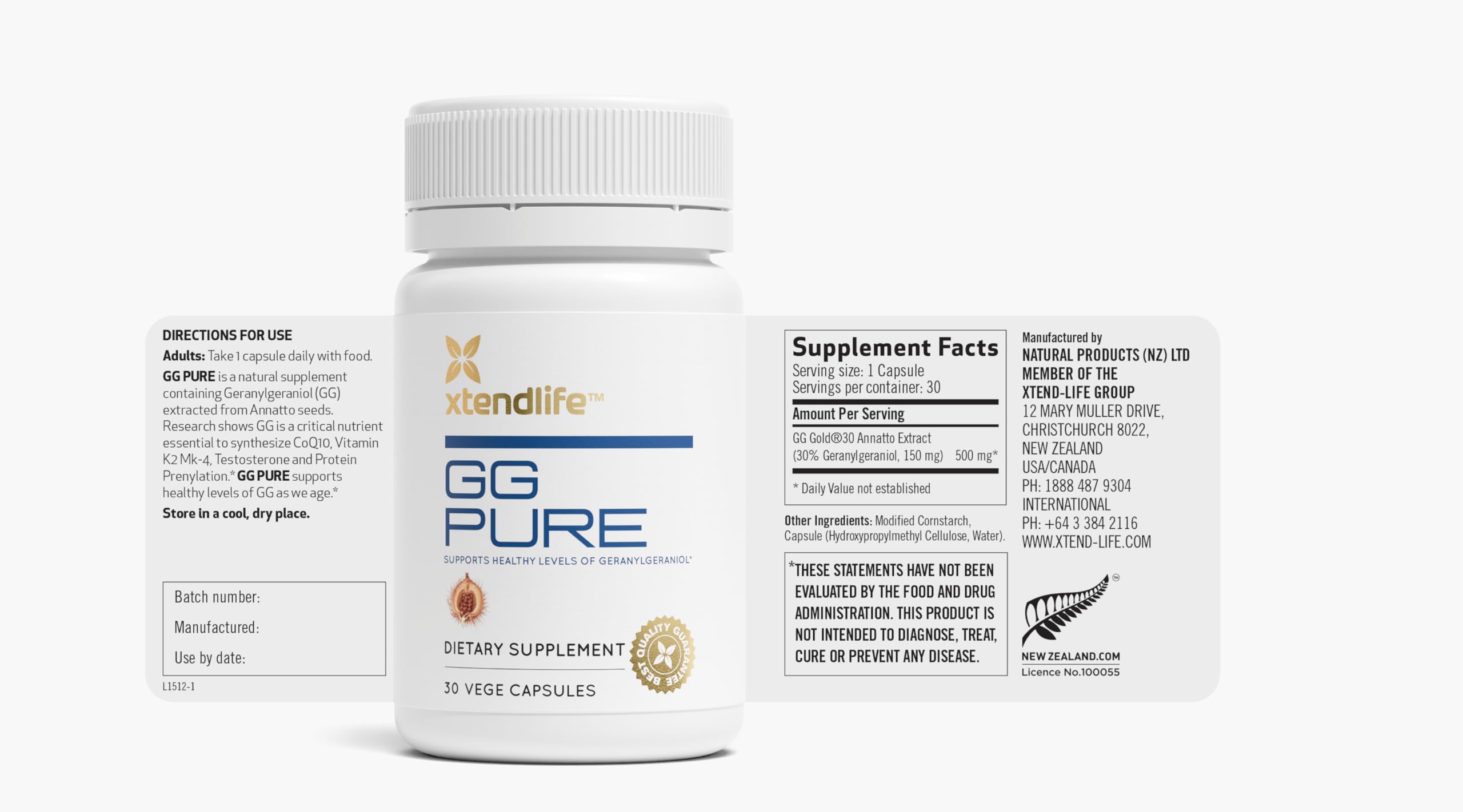 Xtendlife CoQ10 GG Pure Supplement with natural background
