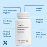 Xtendlife Multi-Xtra Daily Multivitamin 90 capsules on a wooden table