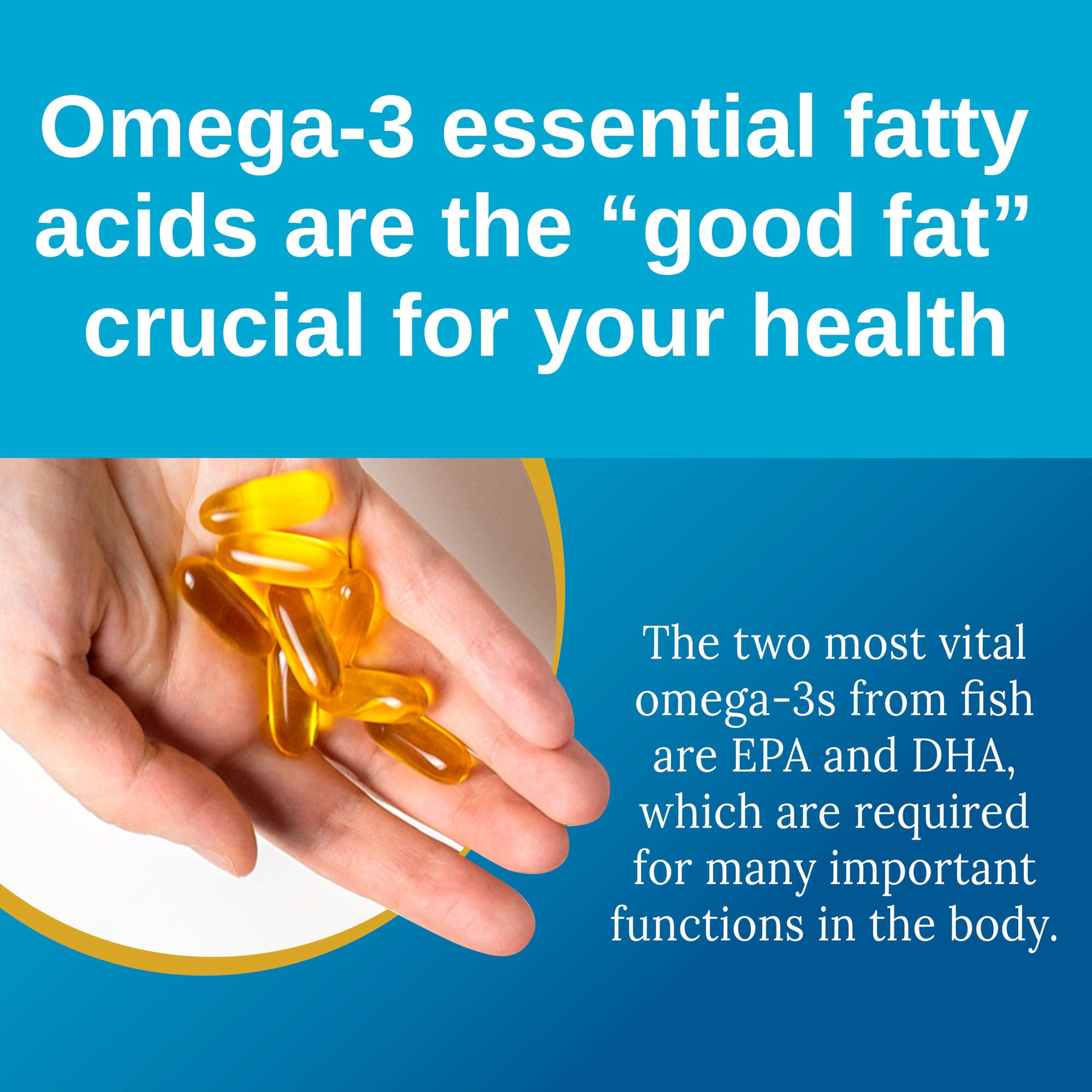 Xtendlife Omega-3 Fish Oil Softgels back view with ingredient list