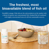 Xtendlife Omega-3 Fish Oil Softgels on a wooden table