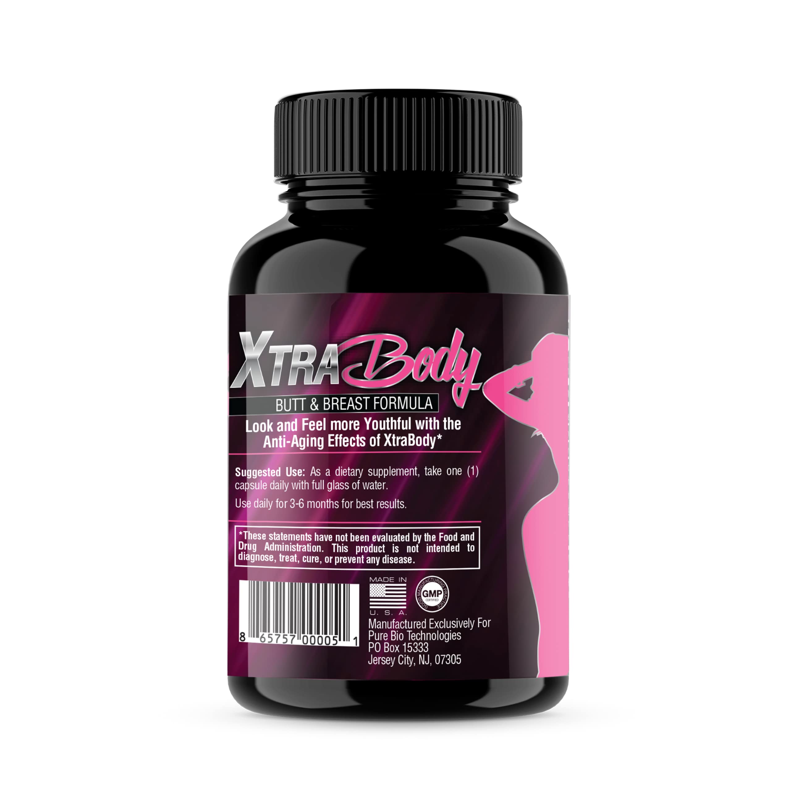 Xtra Body Butt and Breast support Vitamins side view