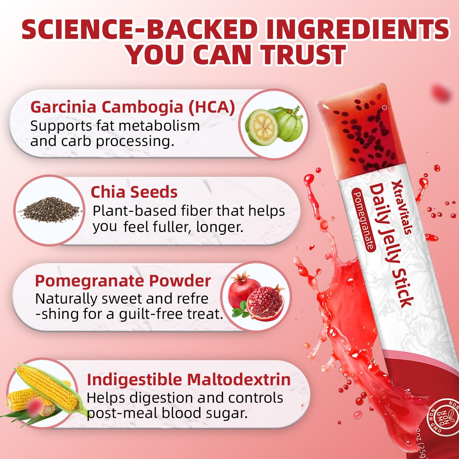 XtraVitals Coleology Cutting Jelly Stick ingredients close-up