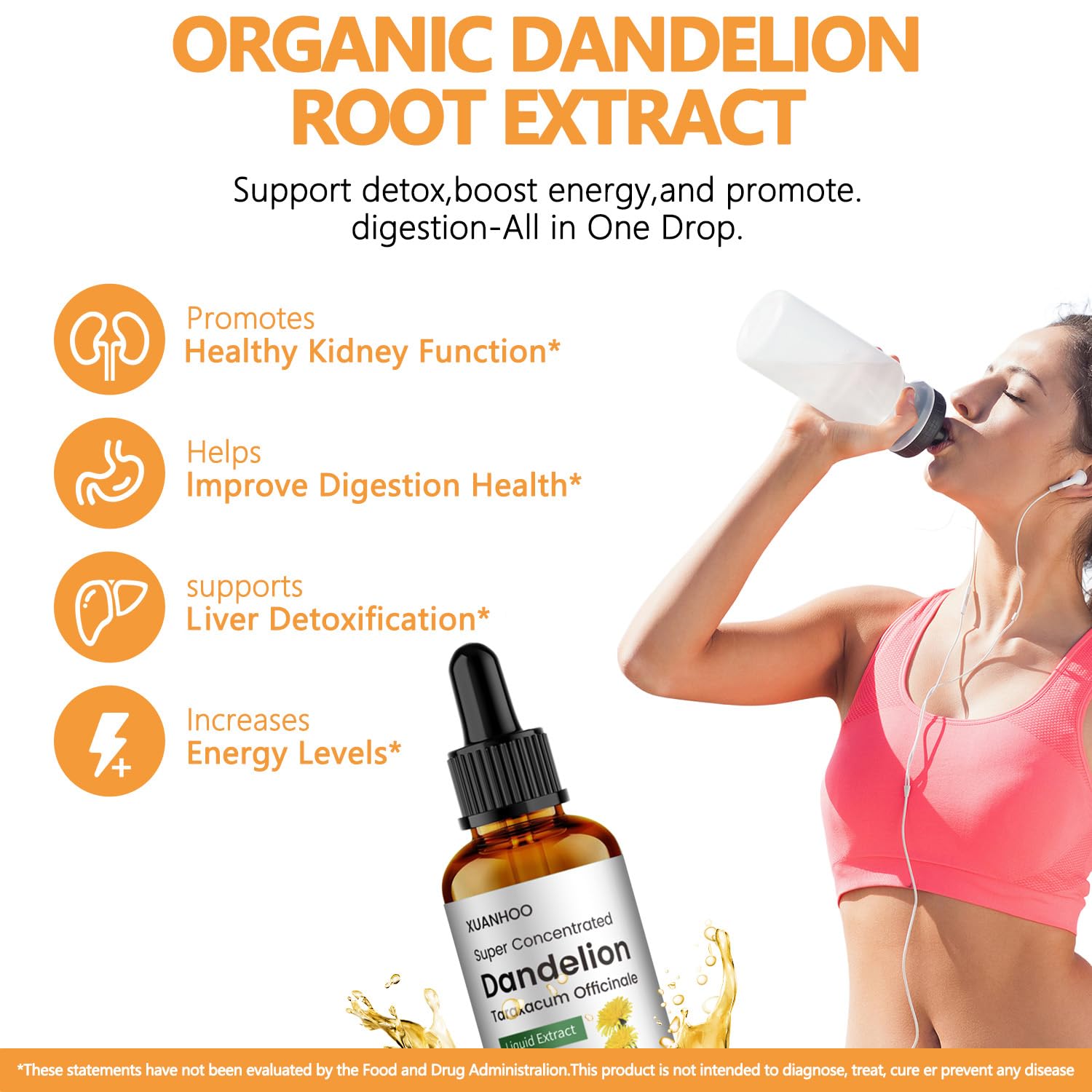 xuanhoo Dandelion Root Extract 150g bottle with pipette