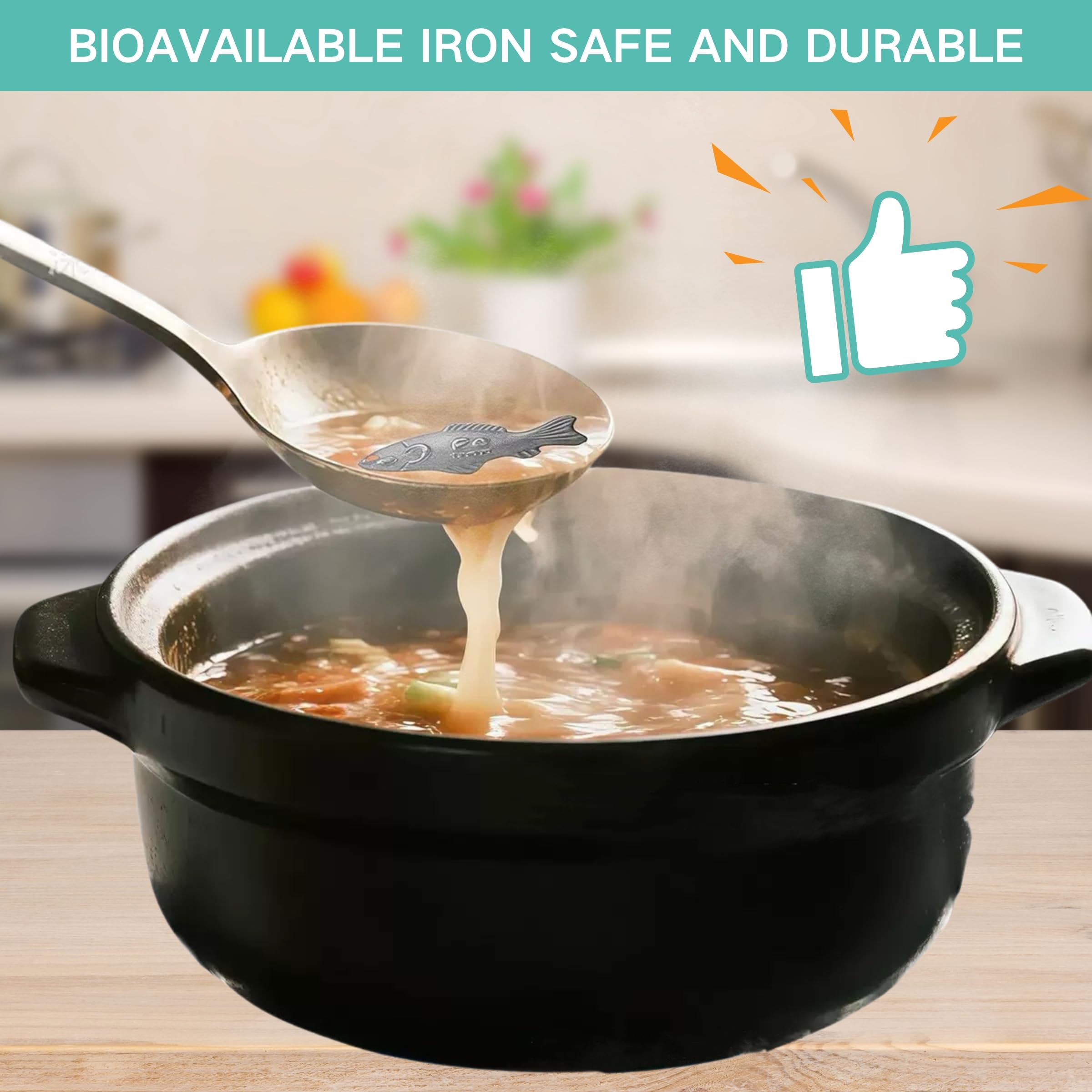 XYFSZDQJZHG Iron Fish Cooking Tool with food