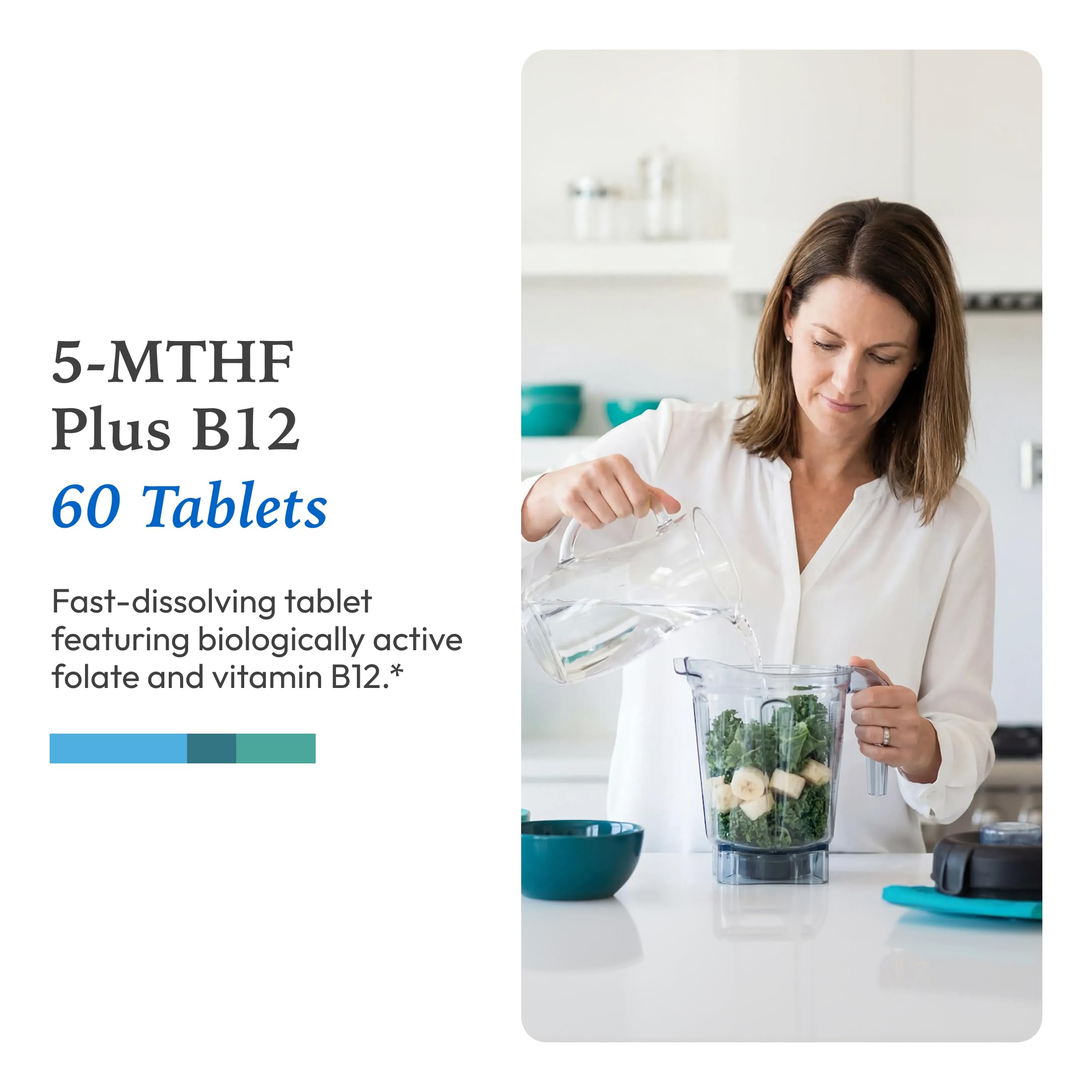 XYMOGEN 5-MTHF Plus B12 tablet in hand for size comparison