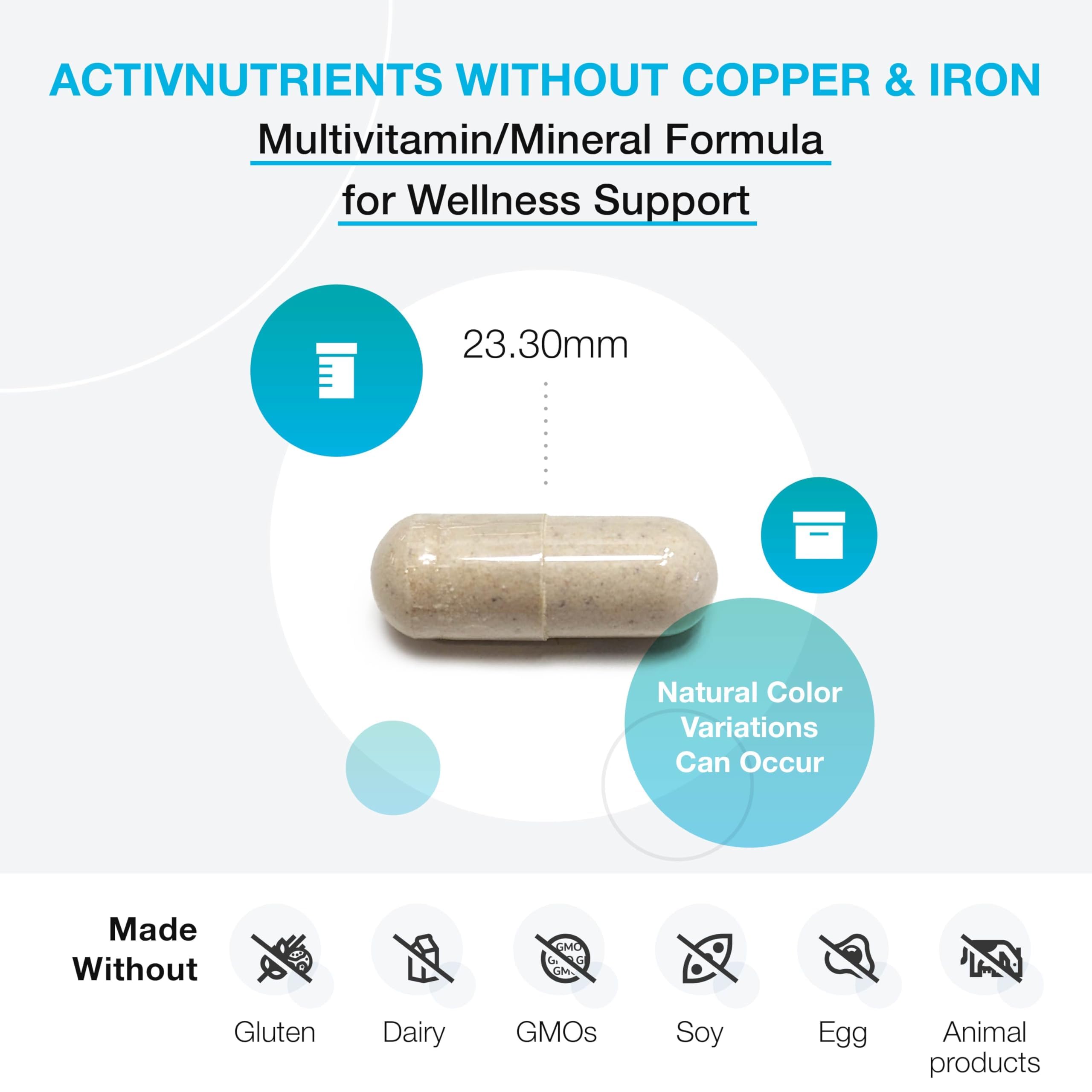 XYMOGEN ActivNutrients Multivitamin 150g with ingredients list