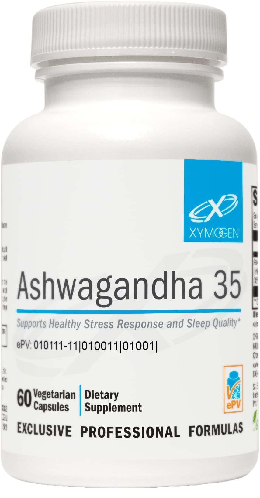 XYMOGEN Ashwagandha 35 Herbal Supplement 60 Capsules front view