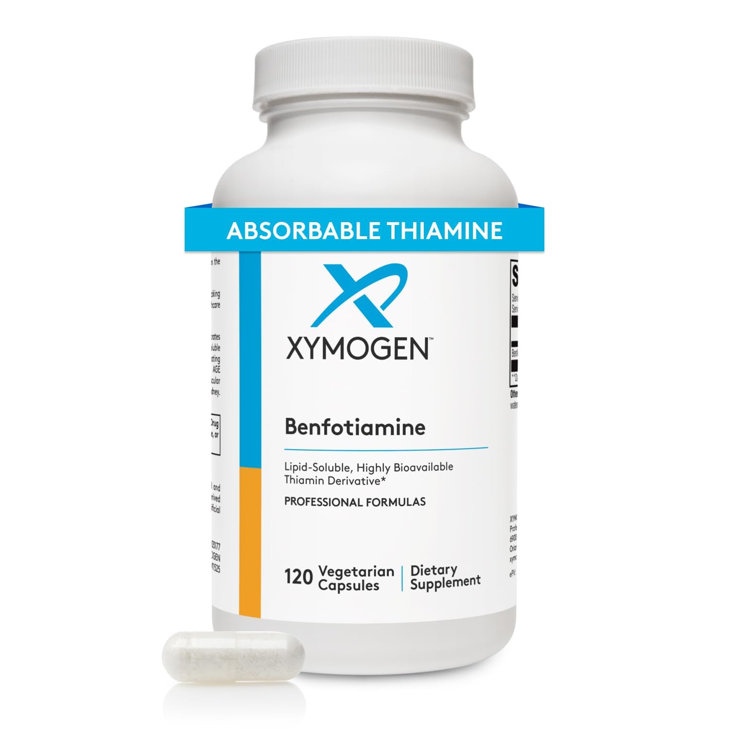 XYMOGEN Benfotiamine B1 Supplement 300 mg front view