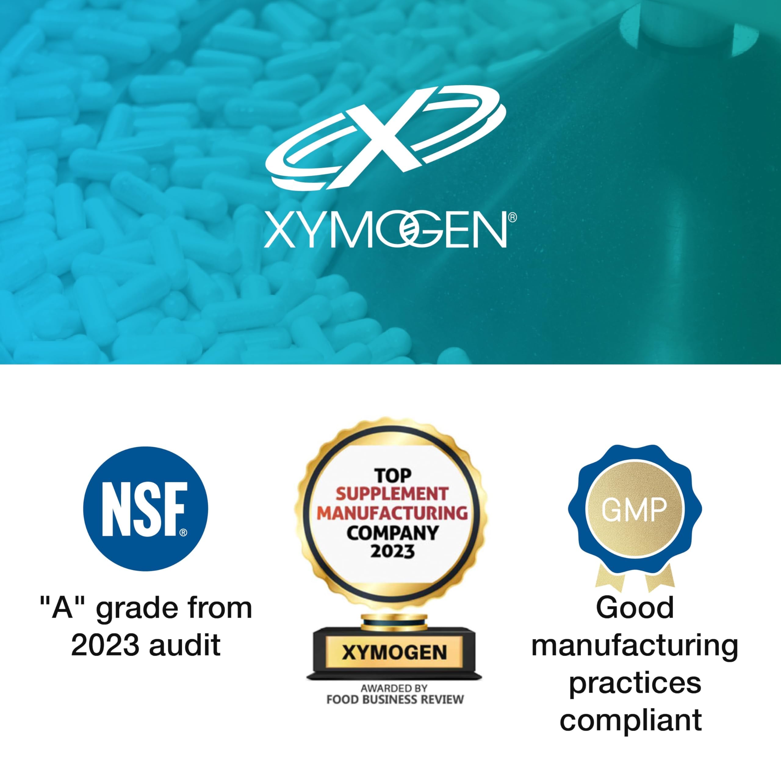 XYMOGEN Bio C 1:1 Vitamin C 500mg capsule bottle back view