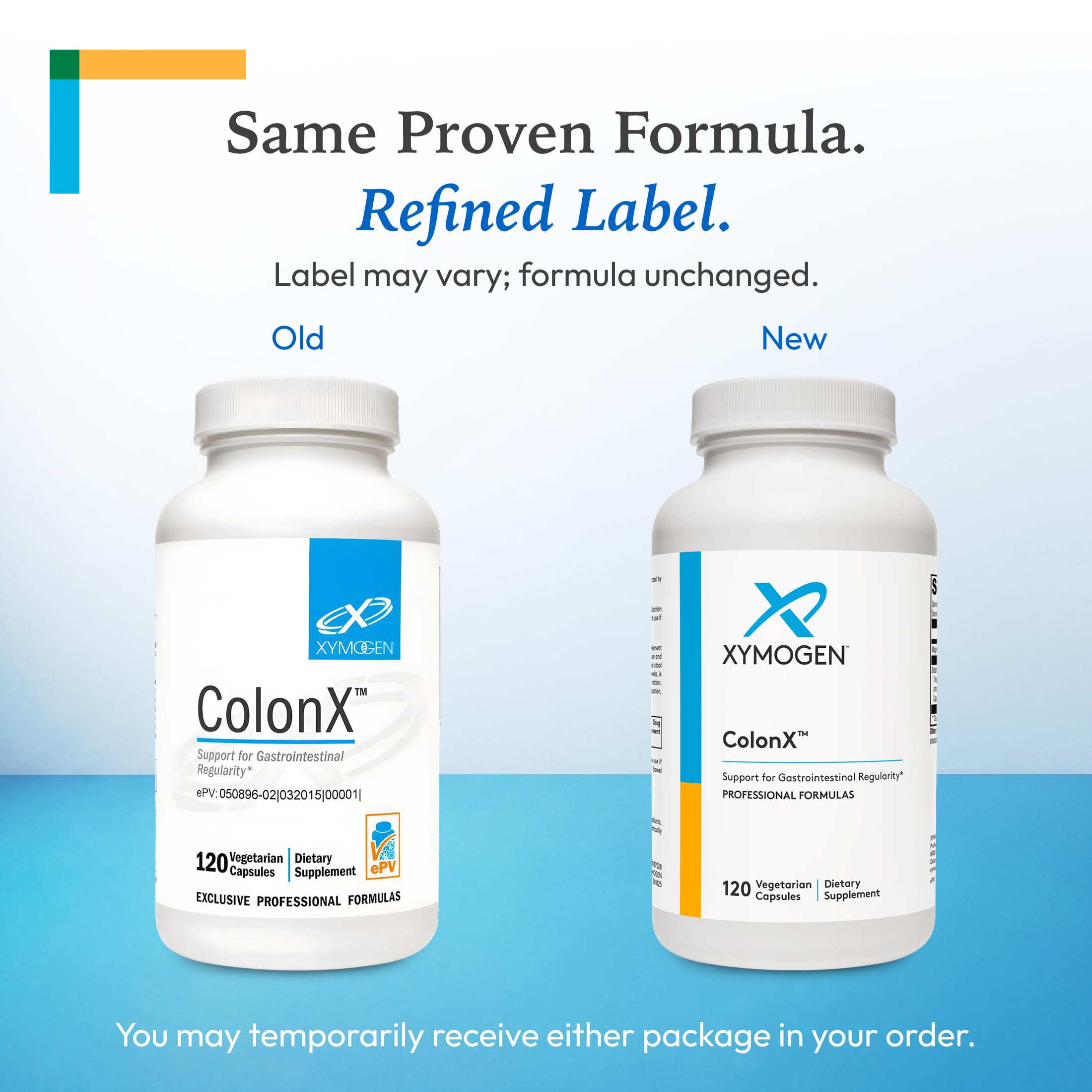 XYMOGEN ColonX Triphala daily Support Capsules packaging