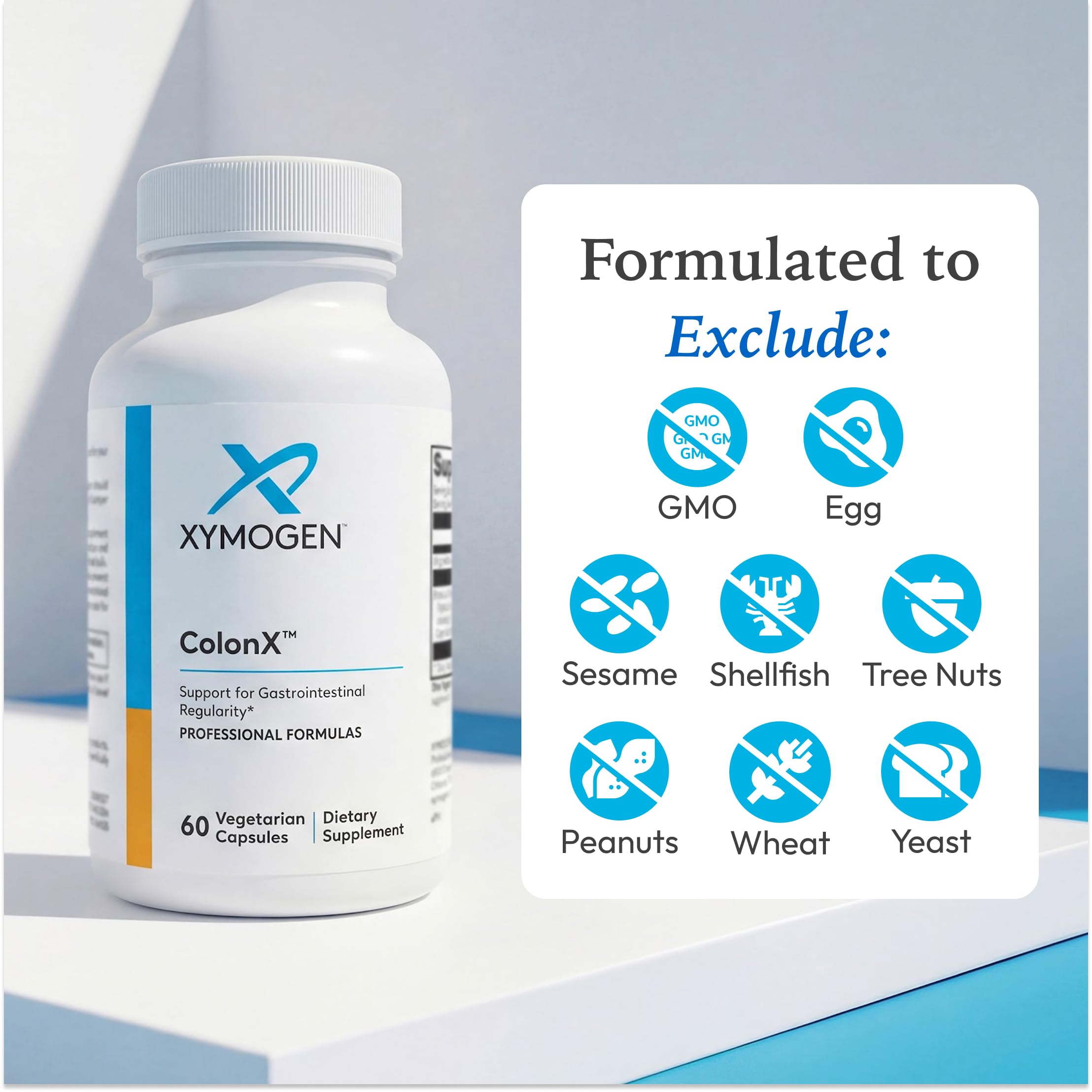 XYMOGEN ColonX Triphala daily Support Capsules with measuring spoon