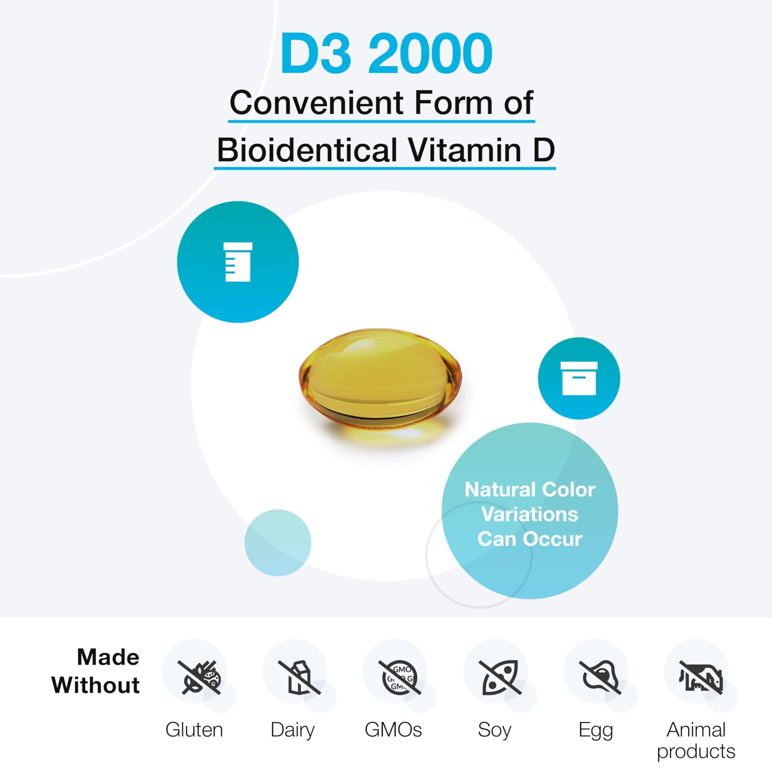 XYMOGEN D3 2000 softgel with organic olive oil