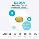 XYMOGEN D3 2000 softgel with organic olive oil