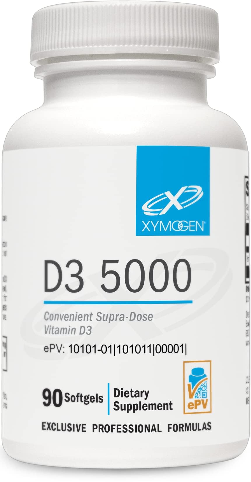 XYMOGEN D3 5000 softgel bottle front view