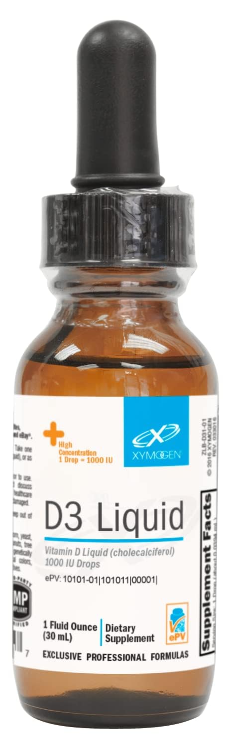 XYMOGEN D3 Liquid Vitamin D3 Drops 1000 IU front view