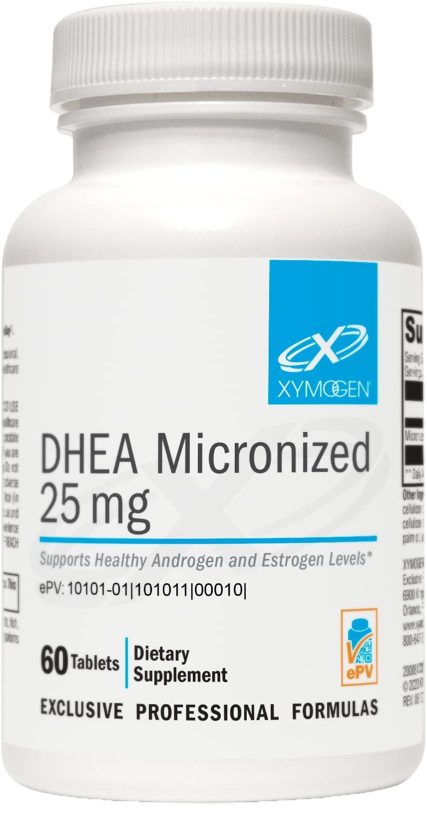 XYMOGEN DHEA Micronized Daily Support Tablets front view