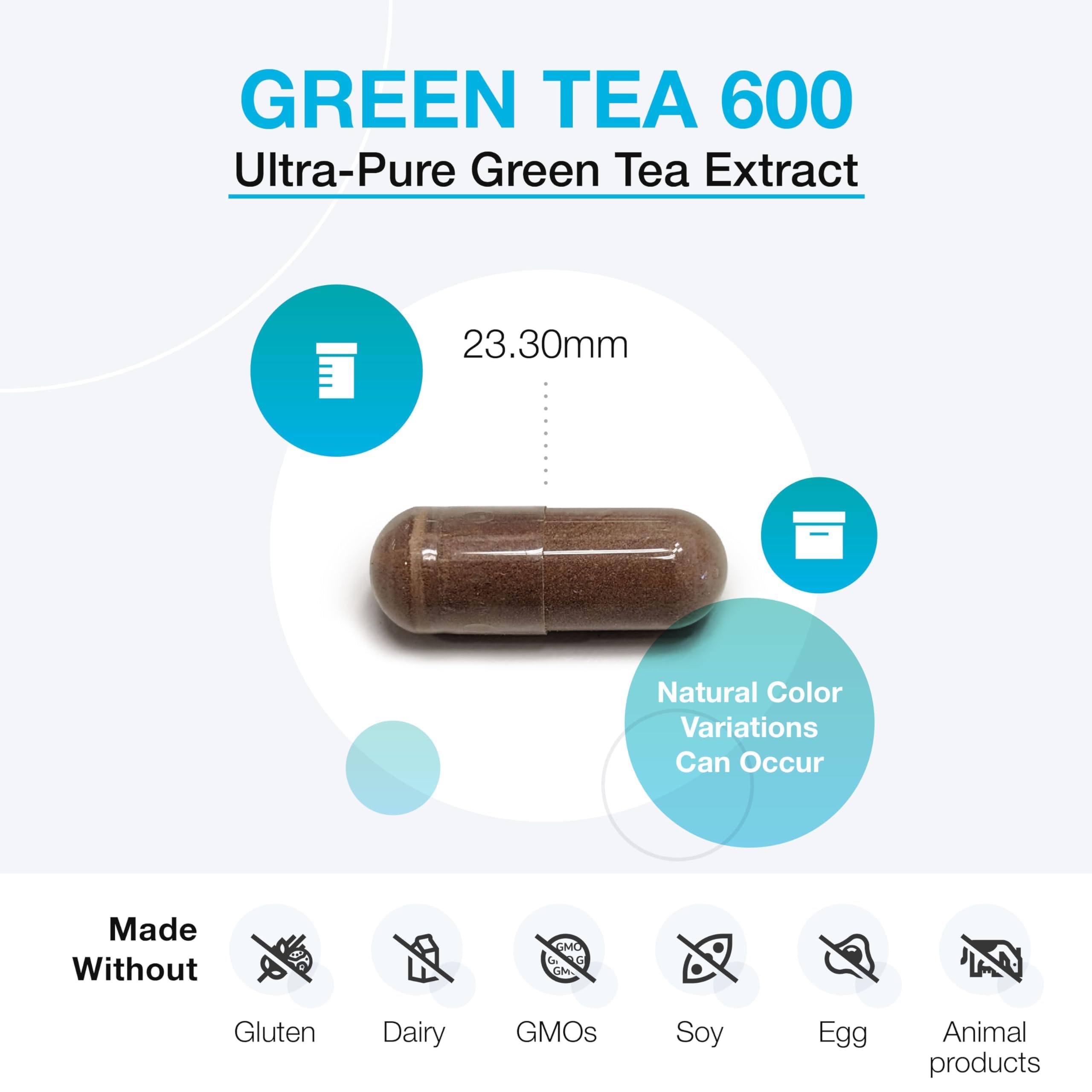 XYMOGEN Green Tea 600 Antioxidant Support Capsules back view