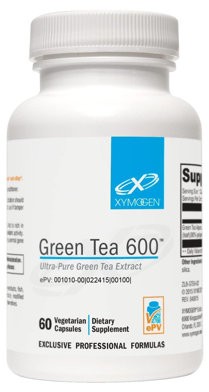 XYMOGEN Green Tea 600 Antioxidant Support Capsules front view