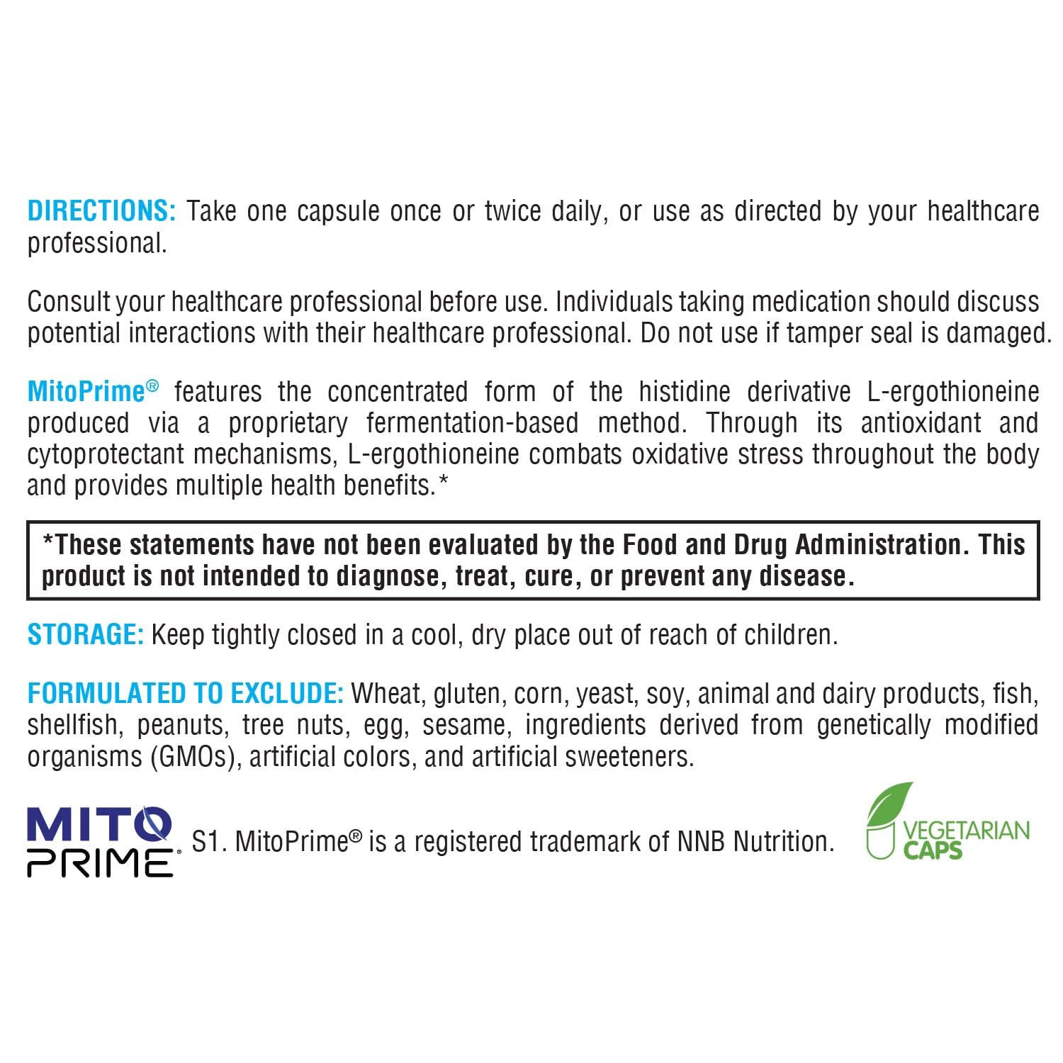 XYMOGEN MitoPrime Blended Vitamin & Mineral Supplement ingredients list
