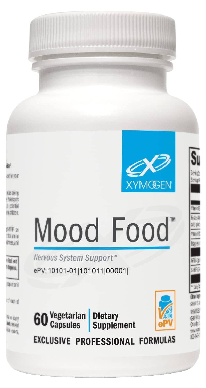XYMOGEN Mood Food 5-HTP Supplement front view of packaging