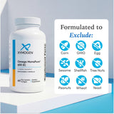 XYMOGEN Omega MonoPure 650 EC Fish Oil Supplement on a table