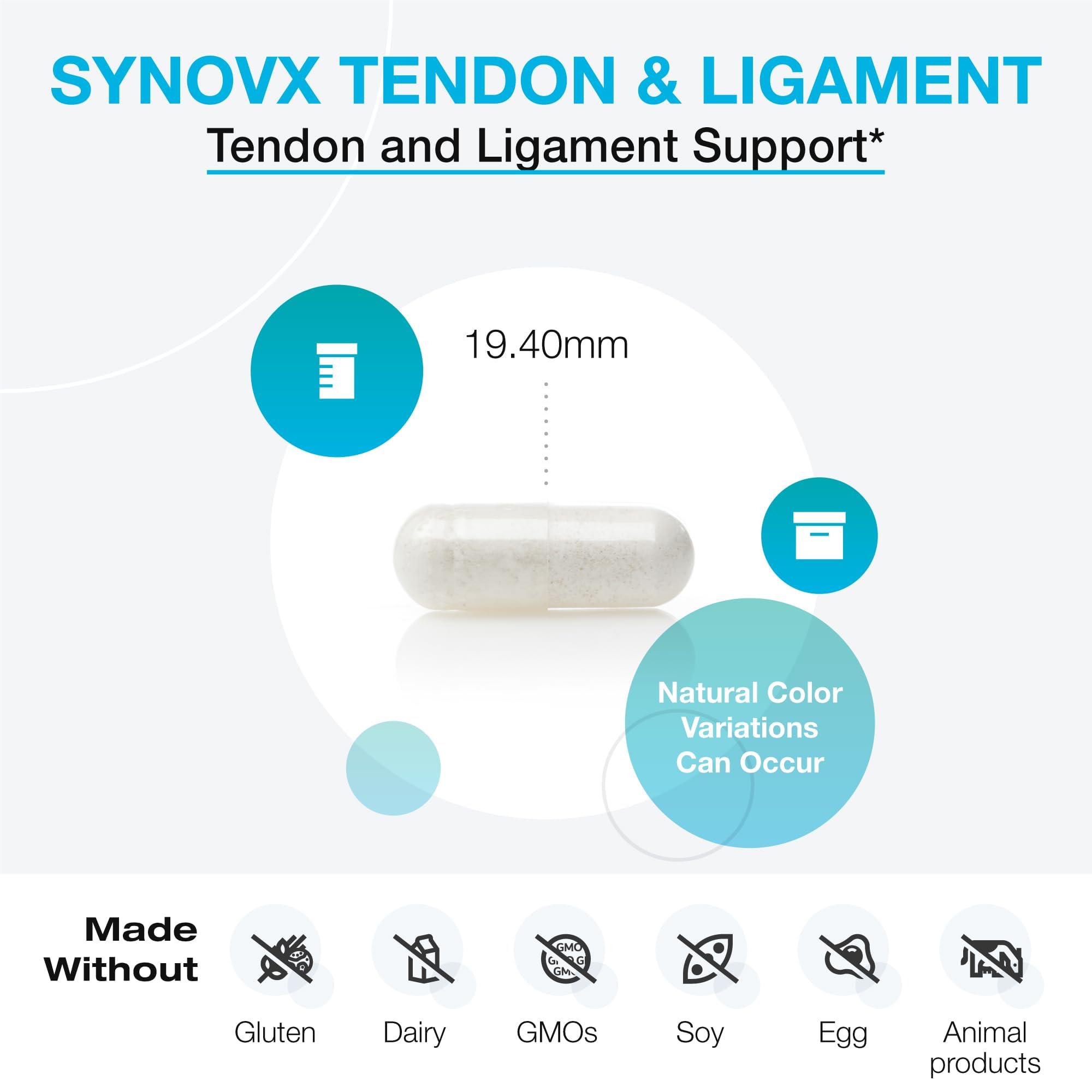 XYMOGEN SynovX Tendon and Ligament Support 50g capsule close-up