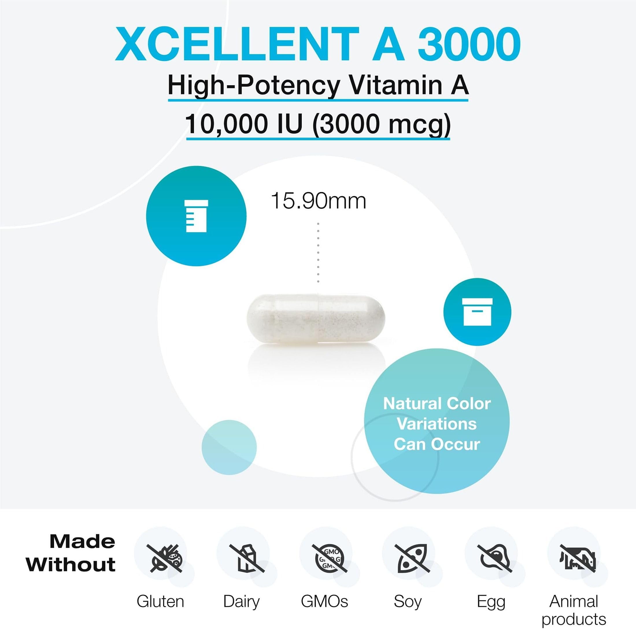 XYMOGEN Xcellent A 3000 capsules on a wooden table