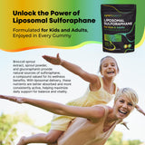 Xyro Research Liposomal Sulforaphane Gummies showing green grape flavour