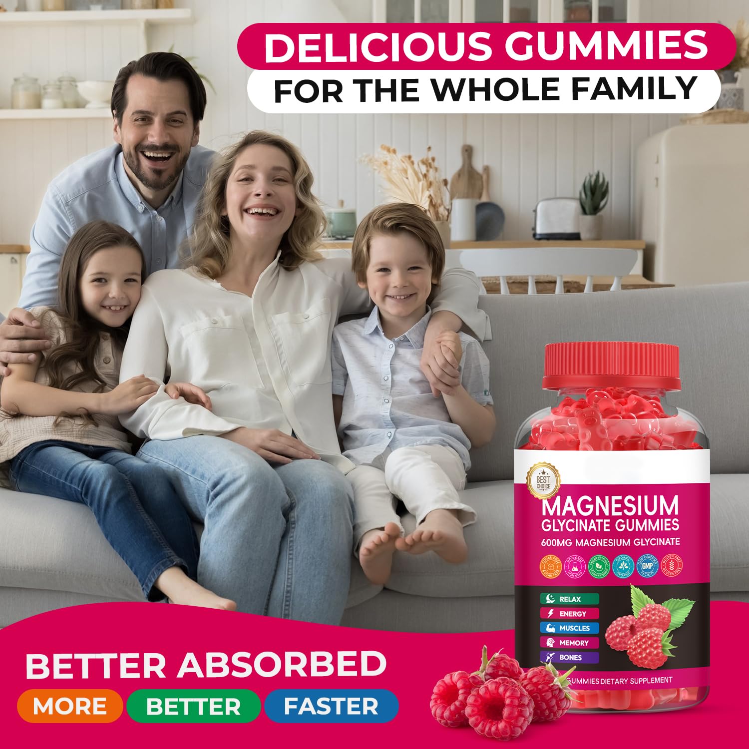 Xytora Magnesium Glycinate Gummies 600mg bottle with gummies