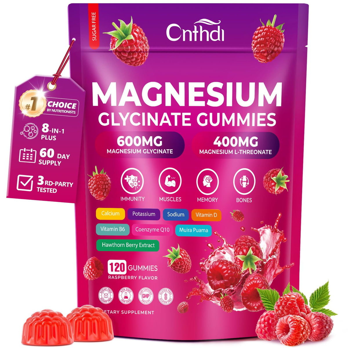 Xytora Magnesium Glycinate Gummies 600mg front view