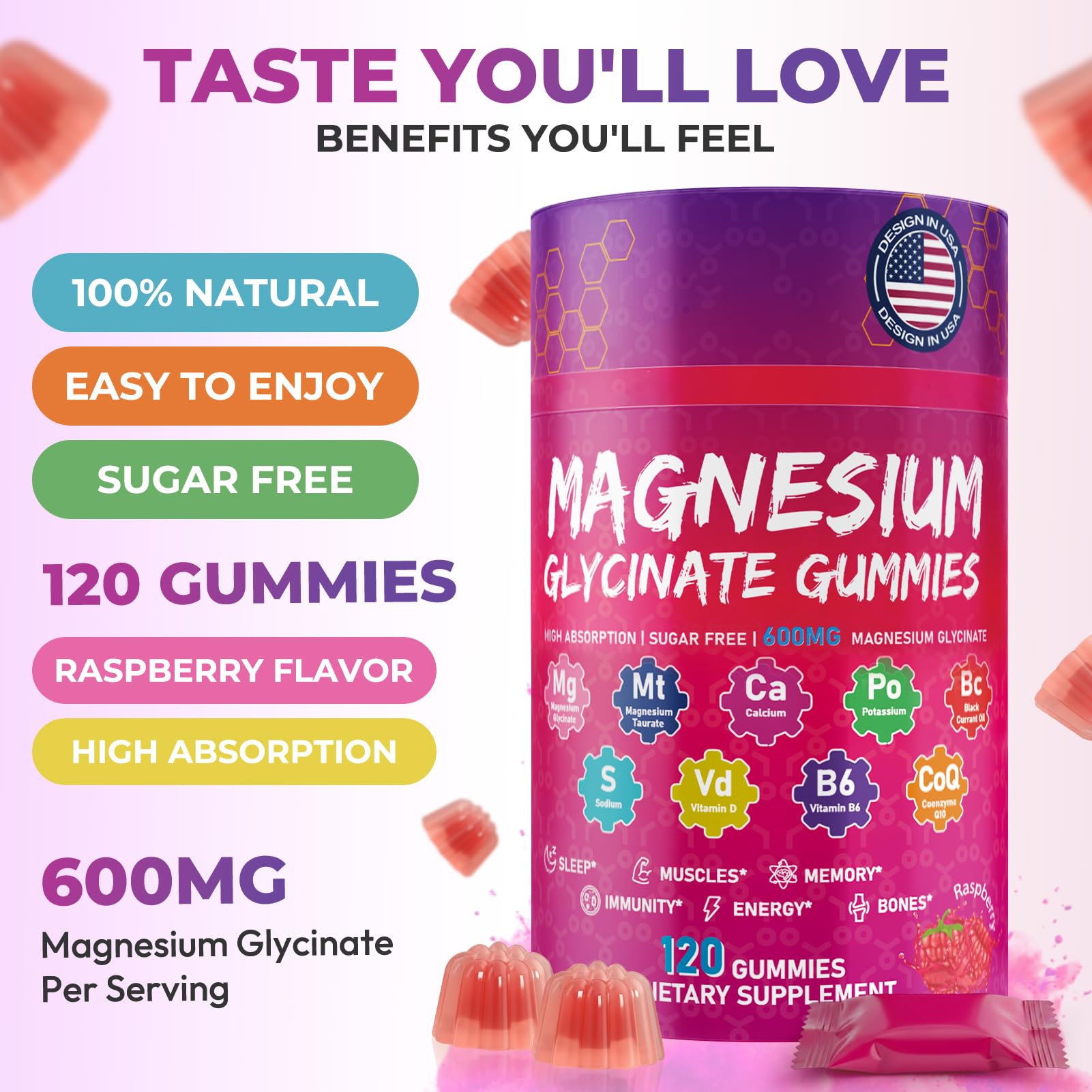 Xytora Magnesium Glycinate Gummies individually wrapped