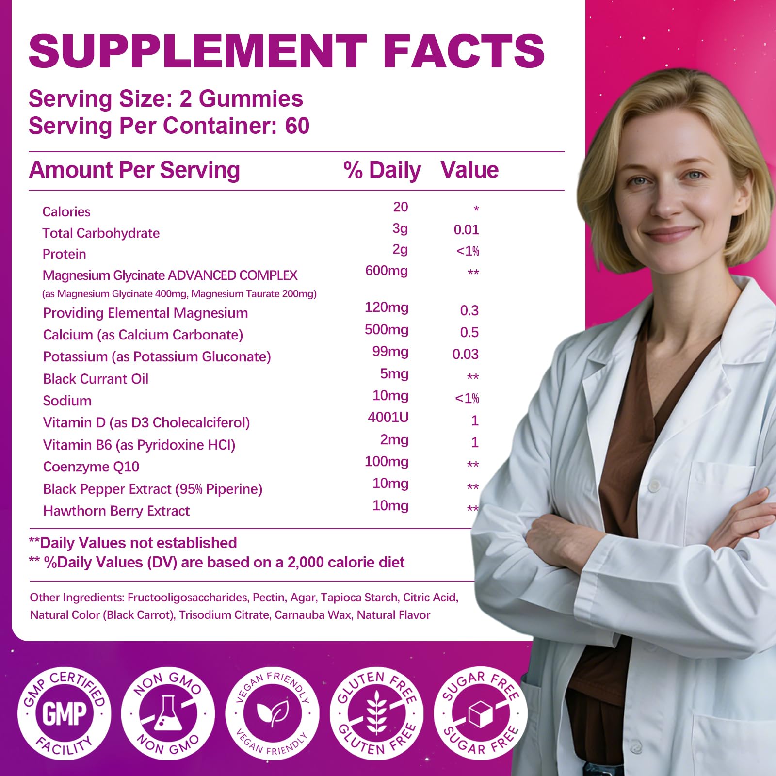 Xytora Magnesium Gummies packaging with nutritional information
