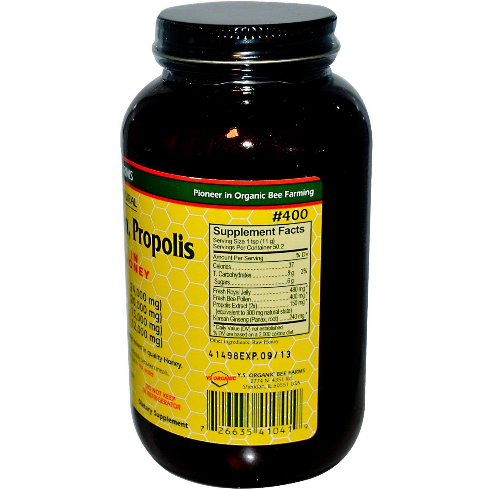 Y.S. Royal Jelly Fresh Royal Jelly ingredients list on the jar