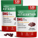 YacBass Astaxanthin 5mg Softgels bottle front view